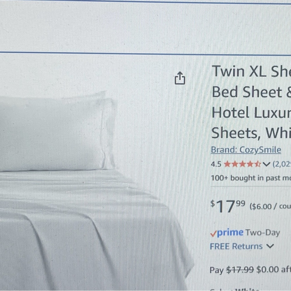 White Twin XL Sheet Set-brand new.